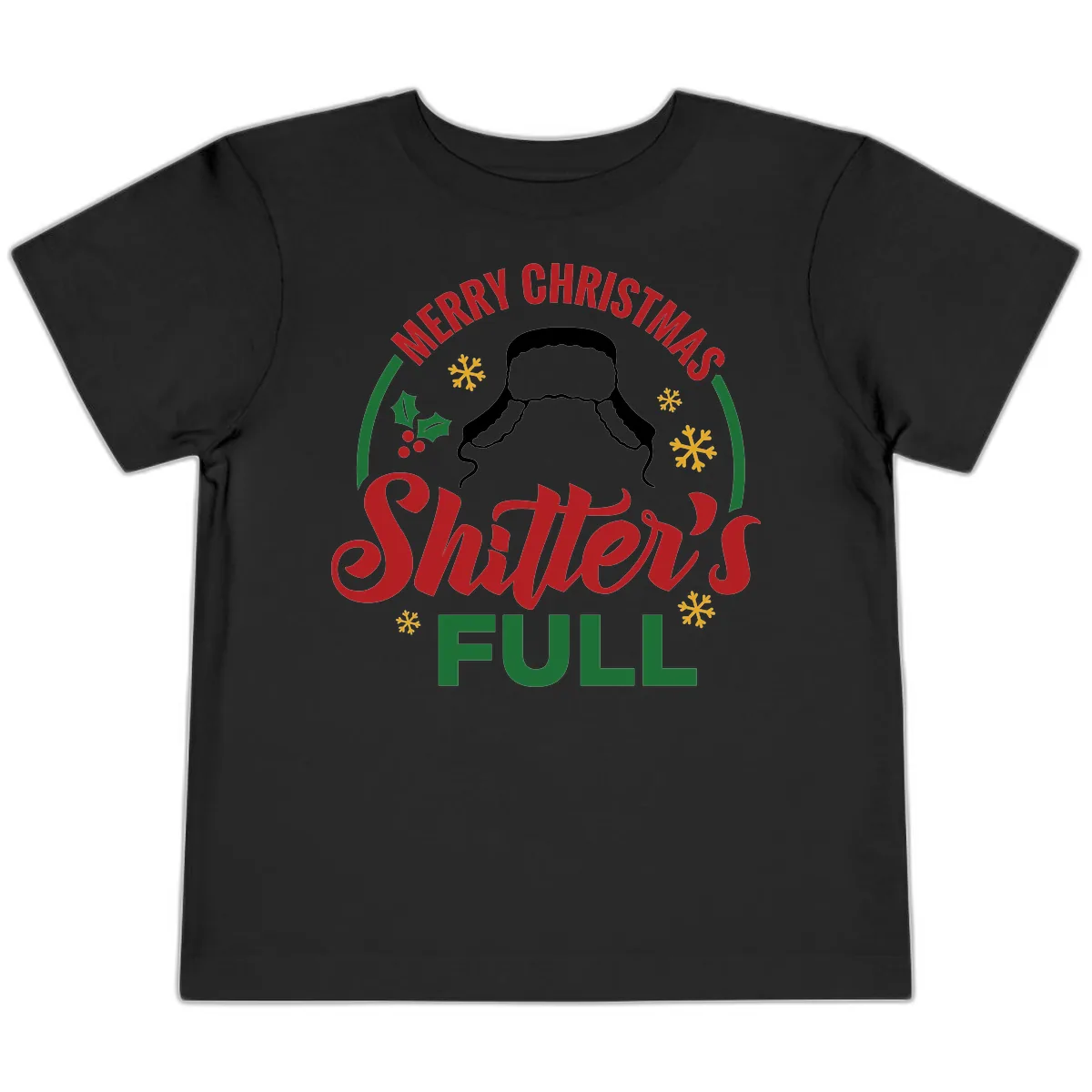 Christmas Shitter's Full Graphic Toddler T-Shirt in Black